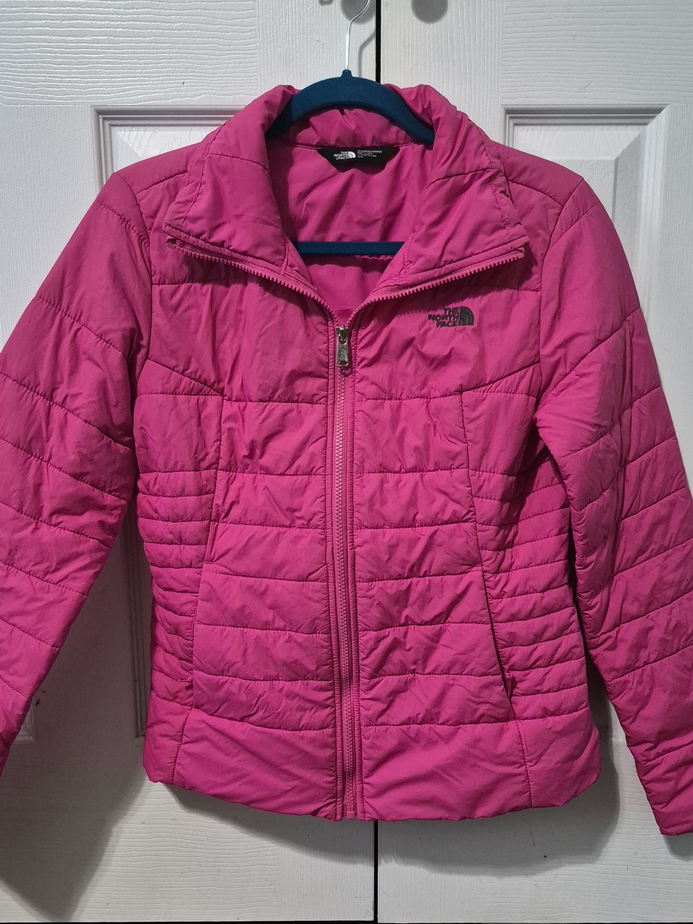 The North Face Bright Pink Quilted Puffer Jacket